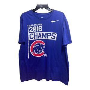 Nike Chicago Cubs 2016 World Series Champs Short Sleeve Tee T-Shirt Adult 2XL
